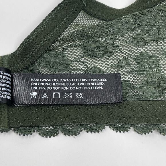 Natori Convertible Bra 32DD Green Lace Cherry Blossom Plunge Underwire MSRP $76 - Picture 12 of 13